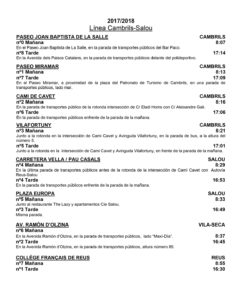 transporte escolar desde Cambrils y Salou